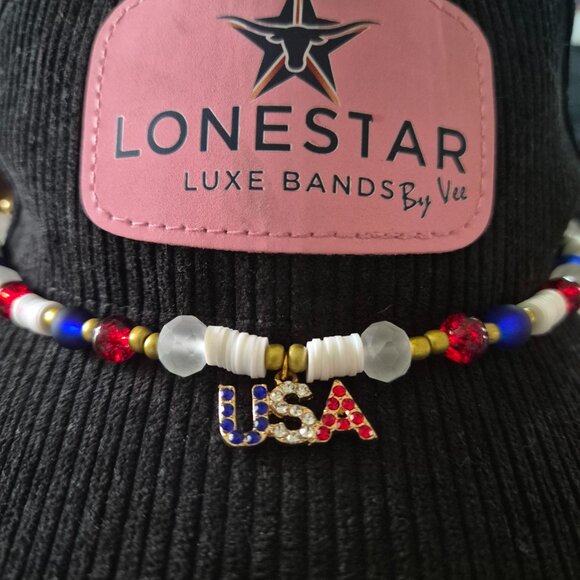 Red White Blue Hat Band | USA Charm | Cowgirl Western Accessory - Picture 4 of 4